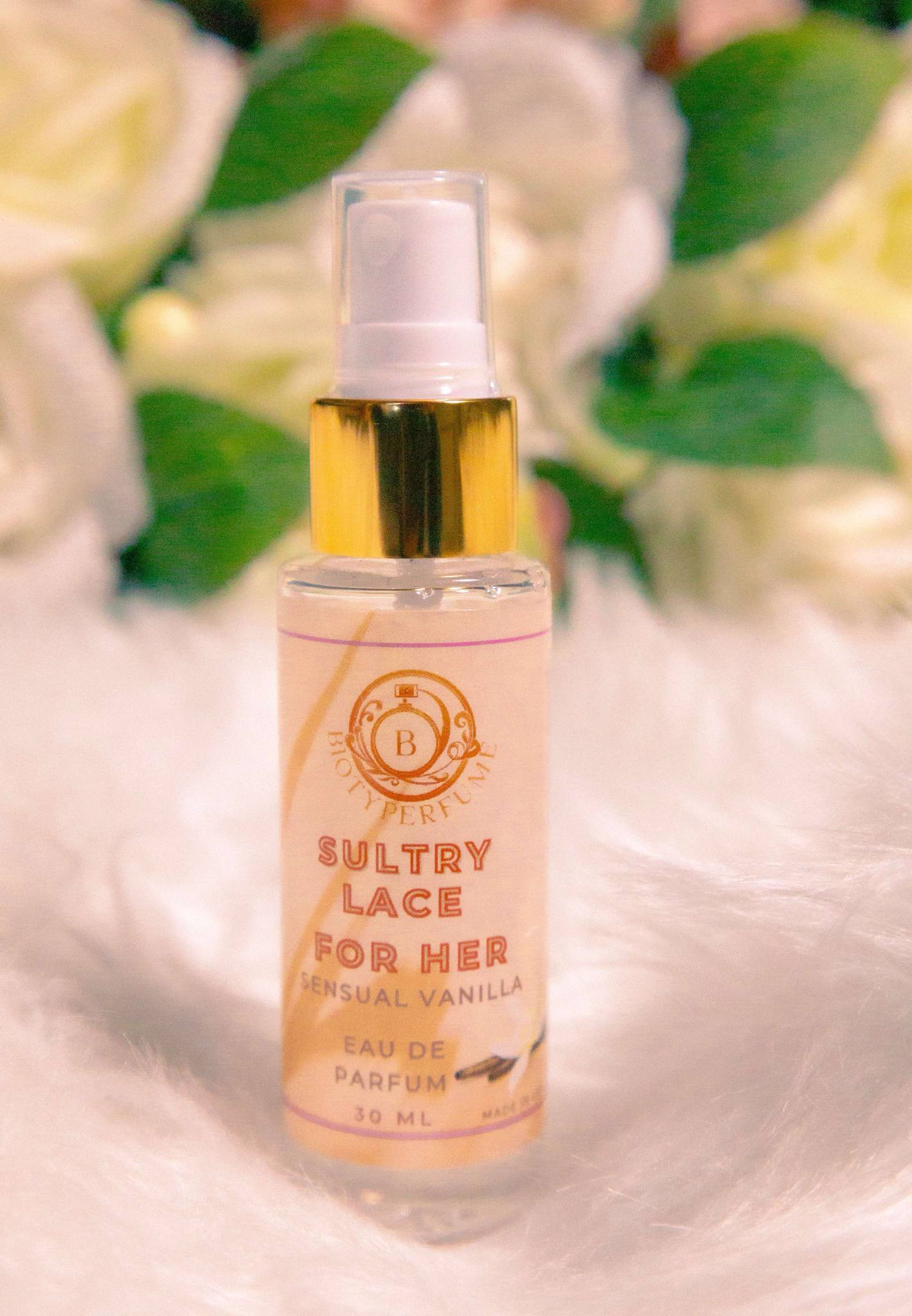 Sultry Lace Perfume Spritzing – Vanilla Amber Aroma