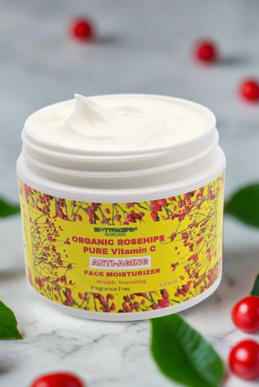 Organic Rosehips Pure Vitamin C Anti-Aging Face Moisturizer
Wrinkle Nourishing and Fragrance Free