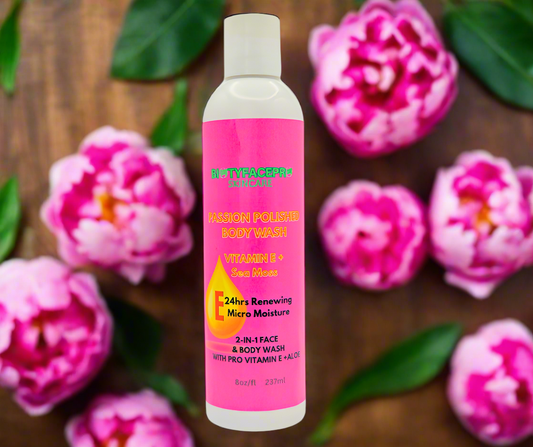 Passion Polished Body Wash
Vitamin E + Sea Moss, 2-In 1 Face & Body Wash (8oz/237ml)