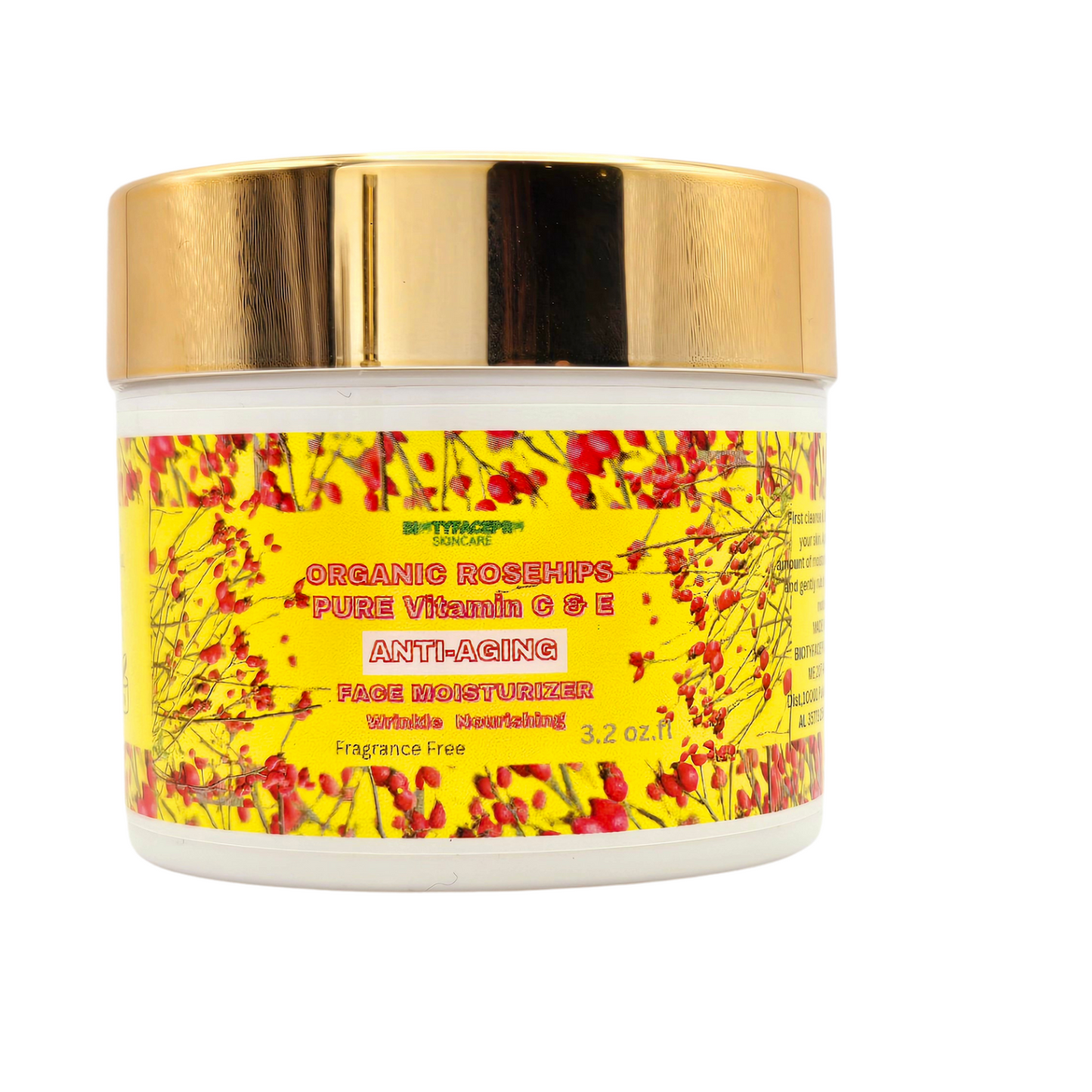 ROSEHIPS & VITAMIN C ANTI-AGING Infused Facial Cleanser,Hydrating moisturizer Fragrance Free - BIOTYFACEPRO SKINCARE