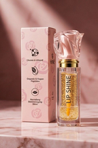 Gold foil lip oil for instant plump and glossy lips