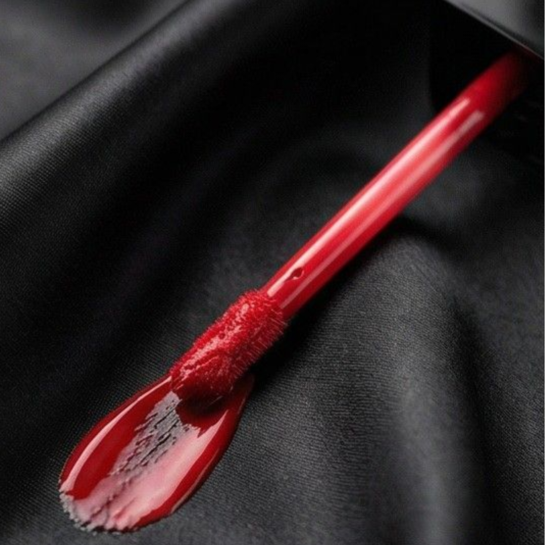 Luxury matte lip gloss with mineral pigments and glossy finish