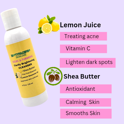 Brightening Facial Cleanser with Shea Butter, Vitamin B3, Lemon juice,Clear Dark Spots - BIOTYFACEPRO SKINCARE 
