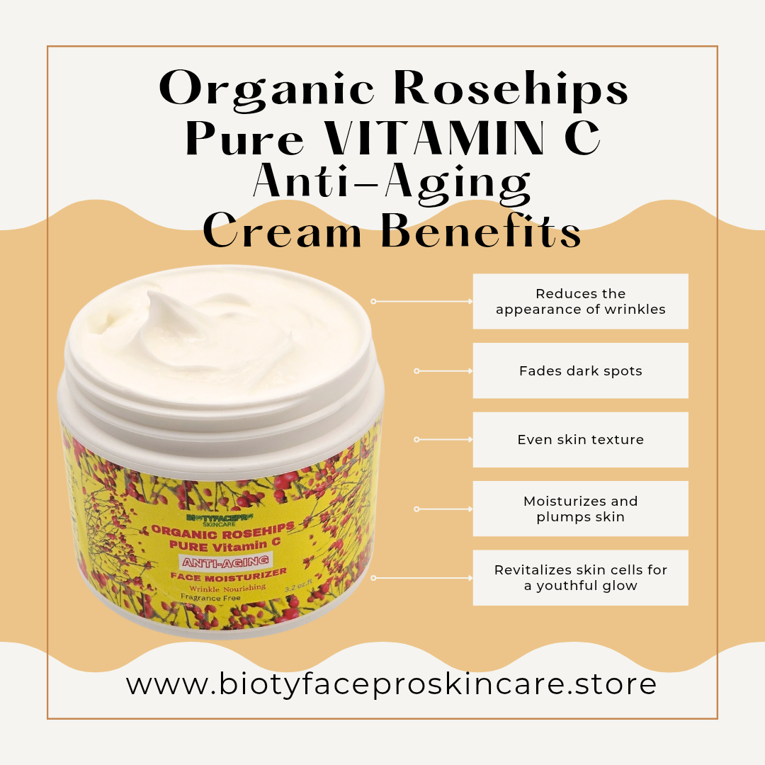 Organic Rosehips Pure Vitamin C Anti-Aging Face Moisturizer
Wrinkle Nourishing and Fragrance Free