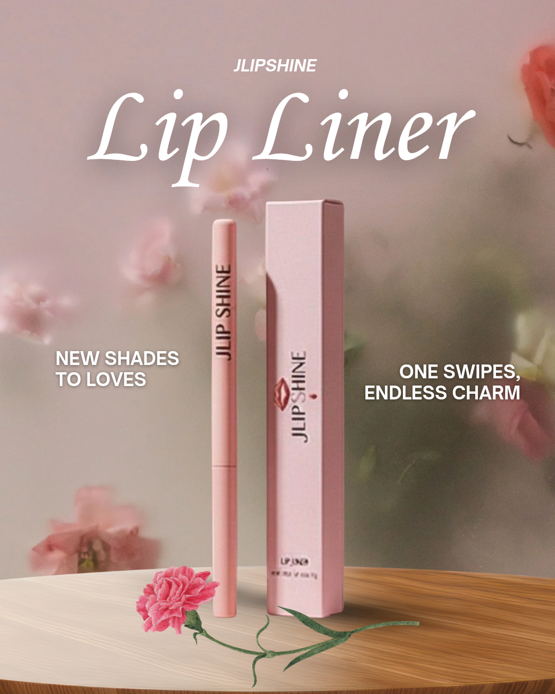 Vegan,Matte Lip Liner, Long-Lasting High Pigment,
