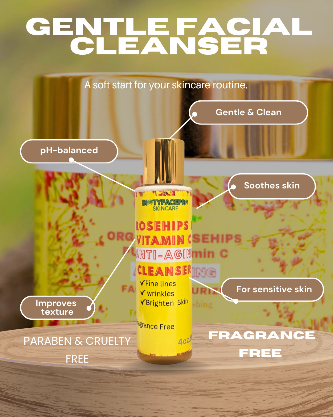 Organic Rosehips & Vitamin C Anti-Aging Cleanser